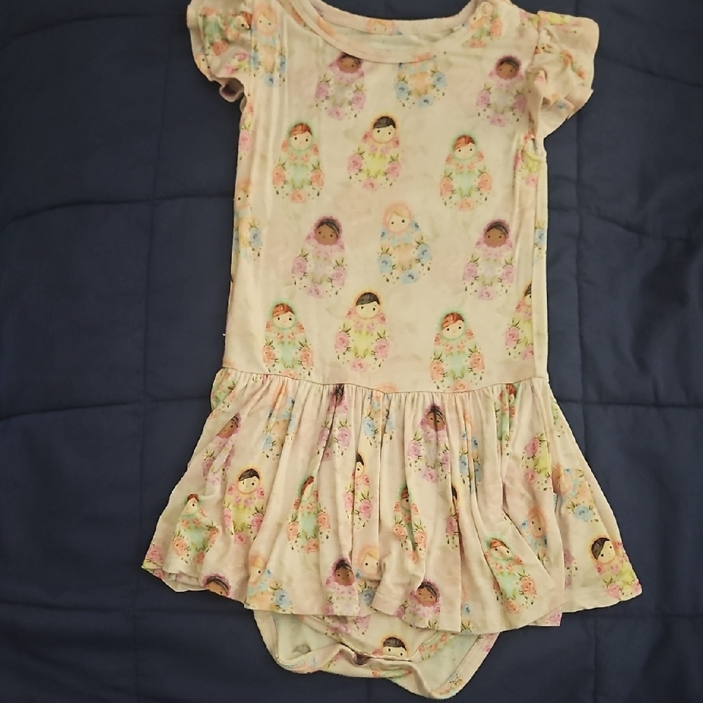 Floral Doll Print Dress for Kids